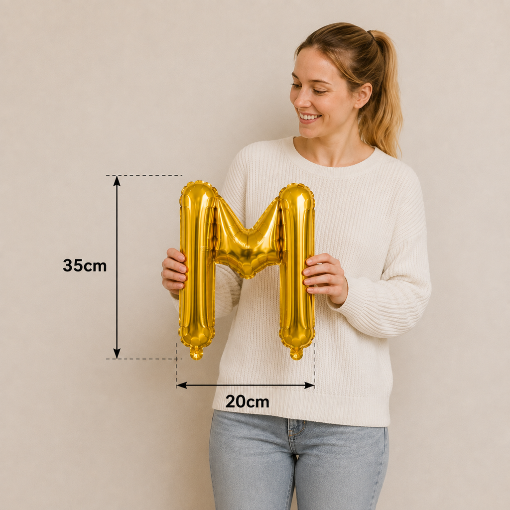 Party Austria Buchstabenballons Gold 35 cm – Wunschtext personalisierbar – Folienballons für Geburtstag, Hochzeit, Taufe & Firmung