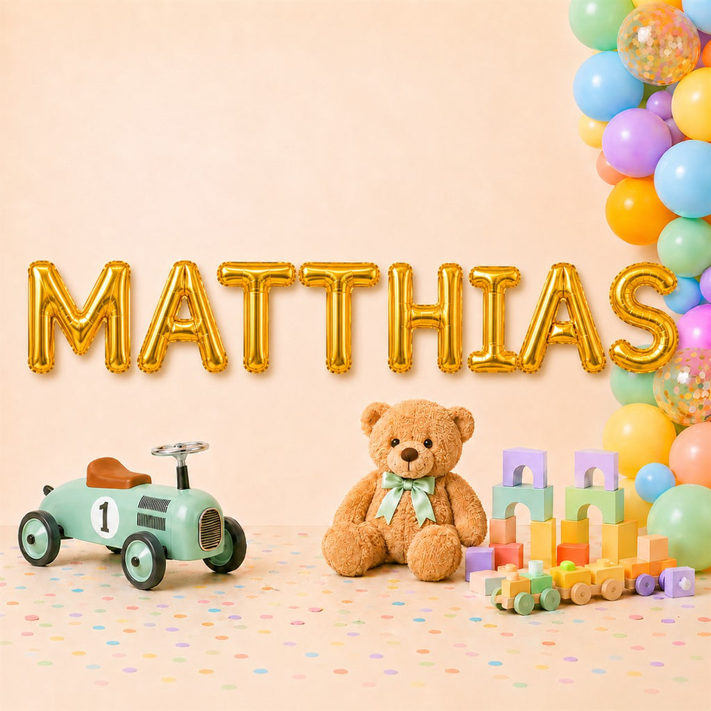 Folienballon Schriftzug männliche Namen (Matthias) 35cm Höhe