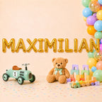 Folienballon Schriftzug männliche Namen (Maximilian) 35cm Höhe