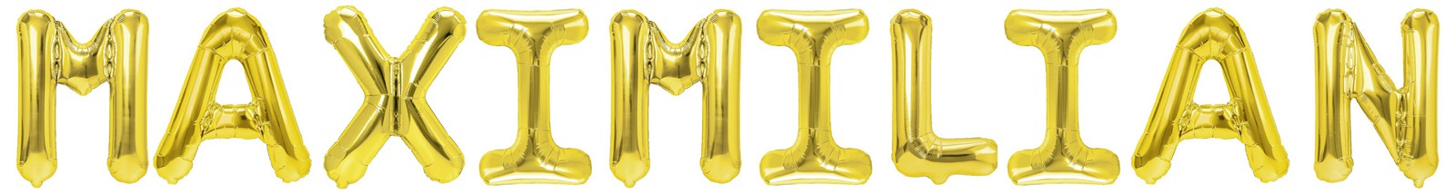 Folienballon Schriftzug männliche Namen (Maximilian) 35cm Höhe