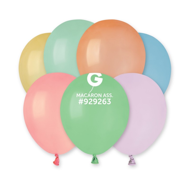 100x Latexballon A50 5"/13cm #MC Pastel Macaron Mix
