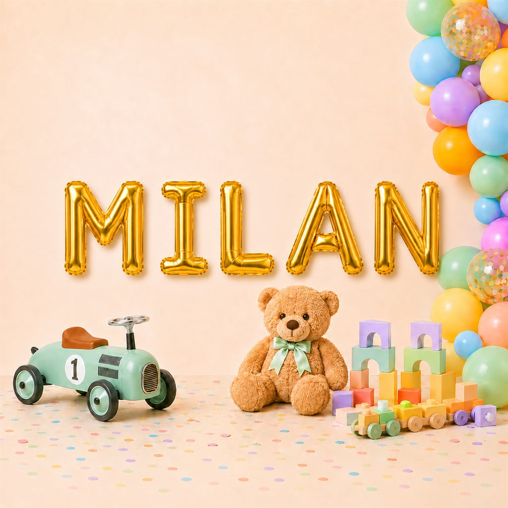 Folienballon Schriftzug männliche Namen (Milan) 35cm Höhe