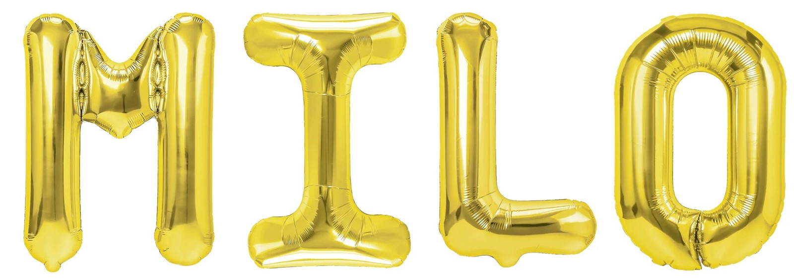 Folienballon Schriftzug männliche Namen (Milo) 35cm Höhe