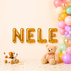 Folienballon Schriftzug weibliche Namen (Nele) 35cm Höhe