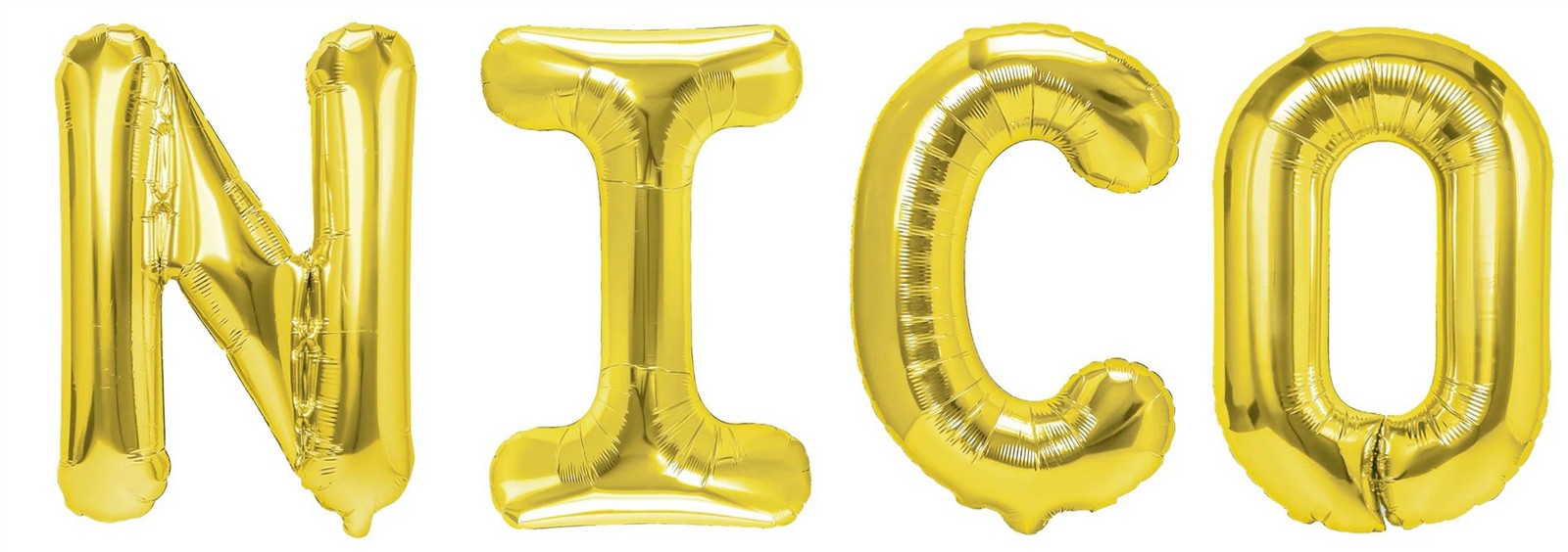 Folienballon Schriftzug männliche Namen (Nico) 35cm Höhe