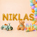 Folienballon Schriftzug männliche Namen (Niklas) 35cm Höhe