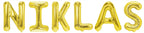 Folienballon Schriftzug männliche Namen (Niklas) 35cm Höhe