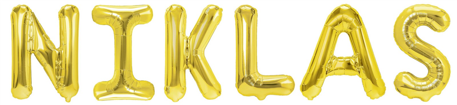 Folienballon Schriftzug männliche Namen (Niklas) 35cm Höhe