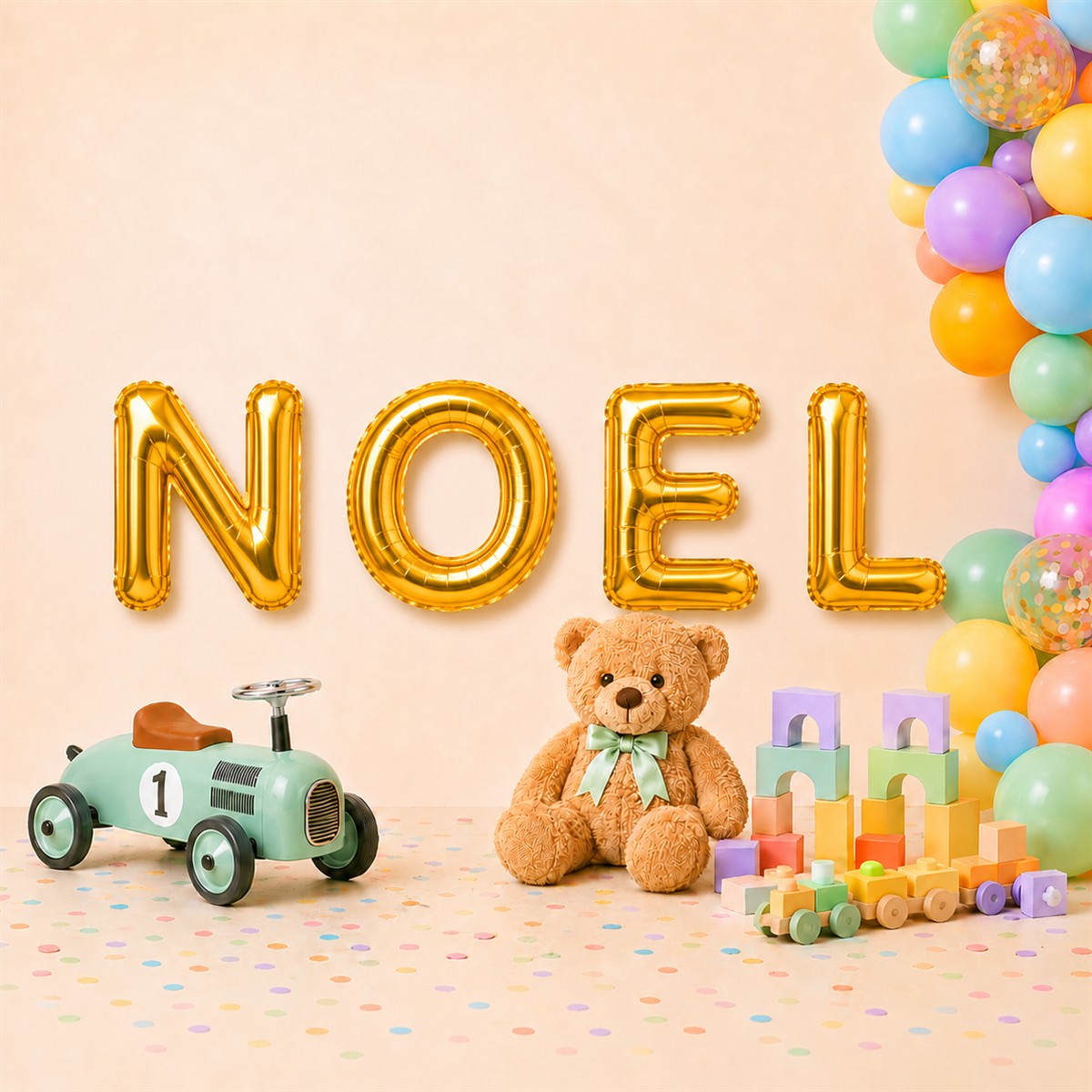 Folienballon Schriftzug männliche Namen (Noel) 35cm Höhe