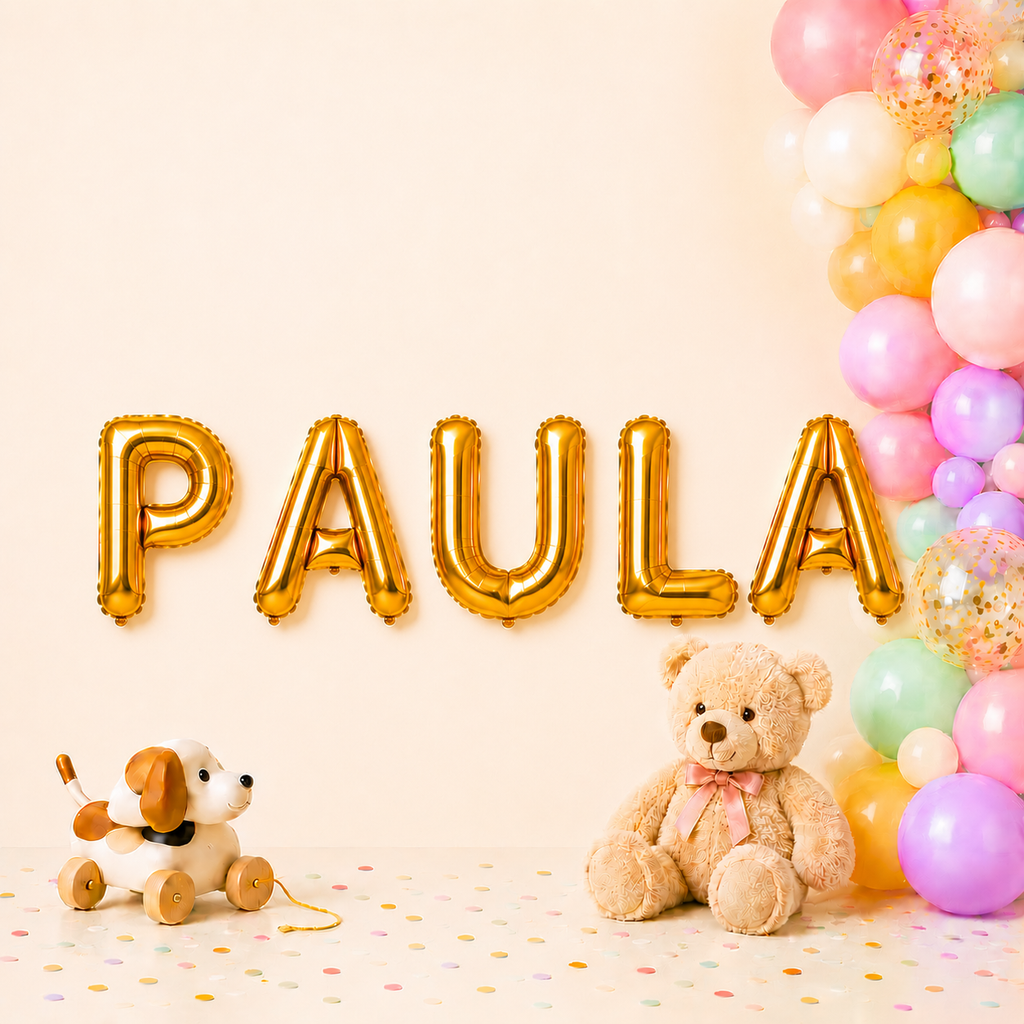 Folienballon Schriftzug weibliche Namen (Paula) 35cm Höhe