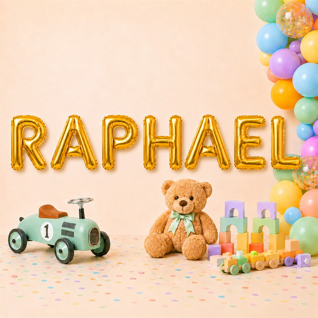 Folienballon Schriftzug männliche Namen (Raphael) 35cm Höhe