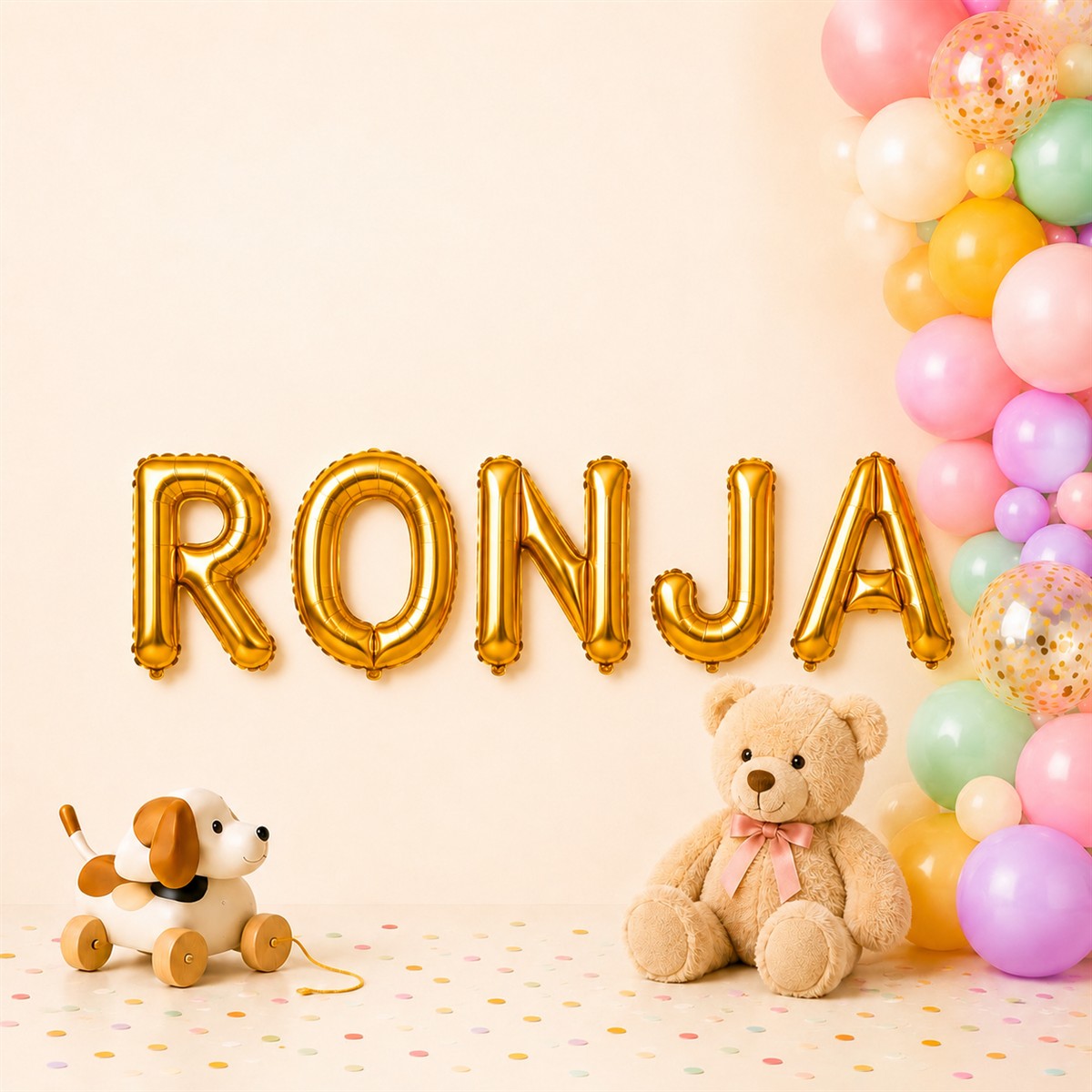 Folienballon Schriftzug weibliche Namen (Ronja) 35cm Höhe
