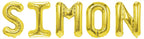 Folienballon Schriftzug männliche Namen (Simon) 35cm Höhe