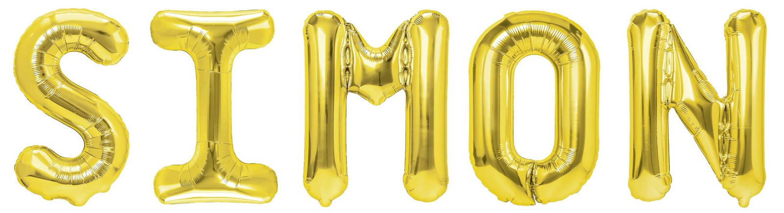 Folienballon Schriftzug männliche Namen (Simon) 35cm Höhe