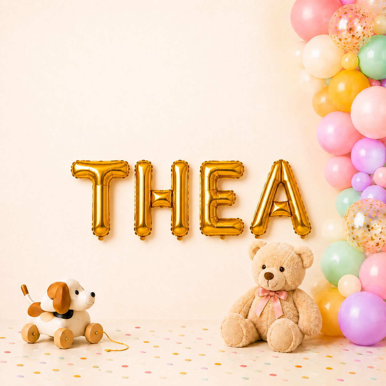 Folienballon Schriftzug weibliche Namen (Thea) 35cm Höhe