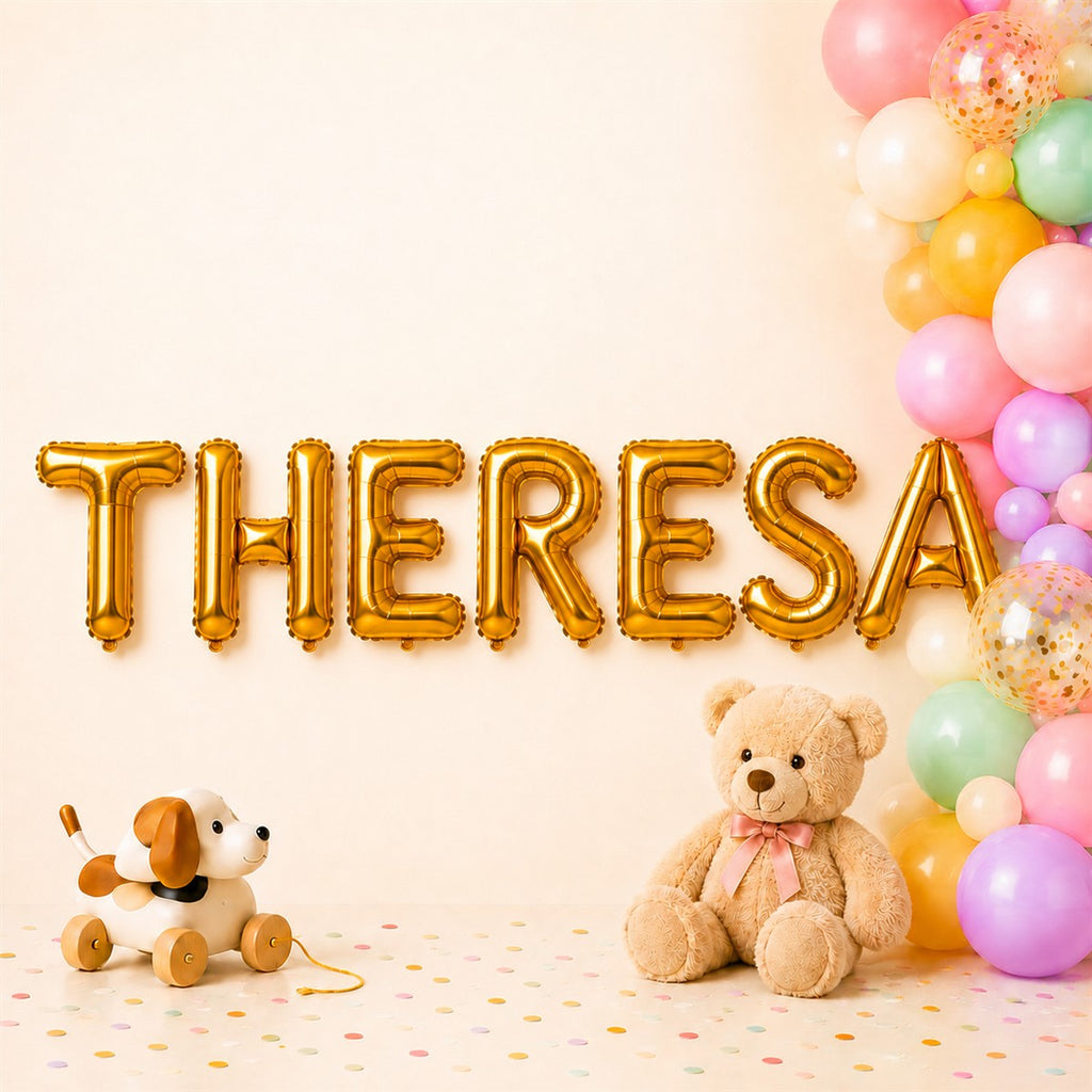 Folienballon Schriftzug weibliche Namen (Theresa) 35cm Höhe
