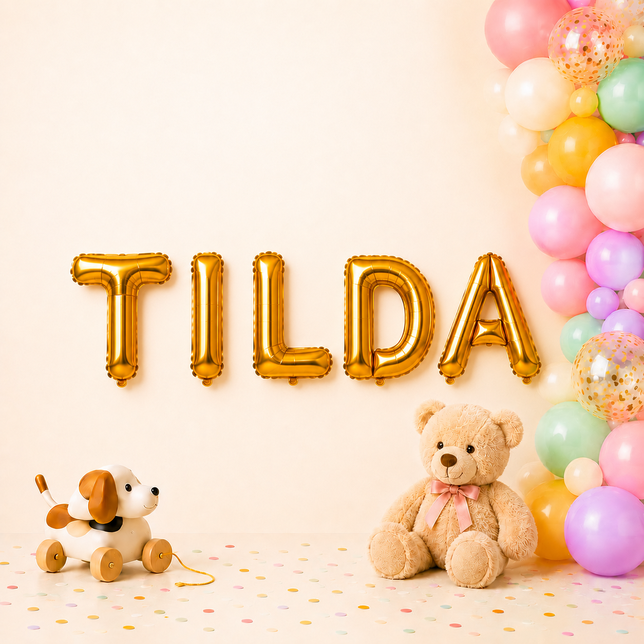 Folienballon Schriftzug weibliche Namen (Tilda) 35cm Höhe