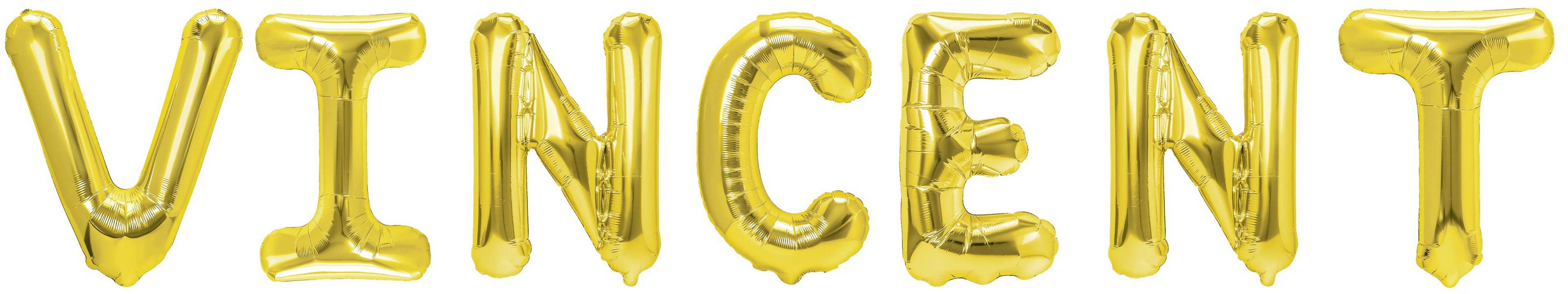 Folienballon Schriftzug männliche Namen (Vincent) 35cm Höhe