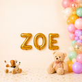 Folienballon Schriftzug weibliche Namen (Zoe) 35cm Höhe
