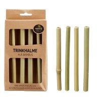 4x Strohhalm Bambus