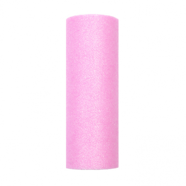 Tüll rosa Glitzer 0,15 x 9m