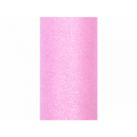 Tüll 15cm x 9m rosa Glitzer