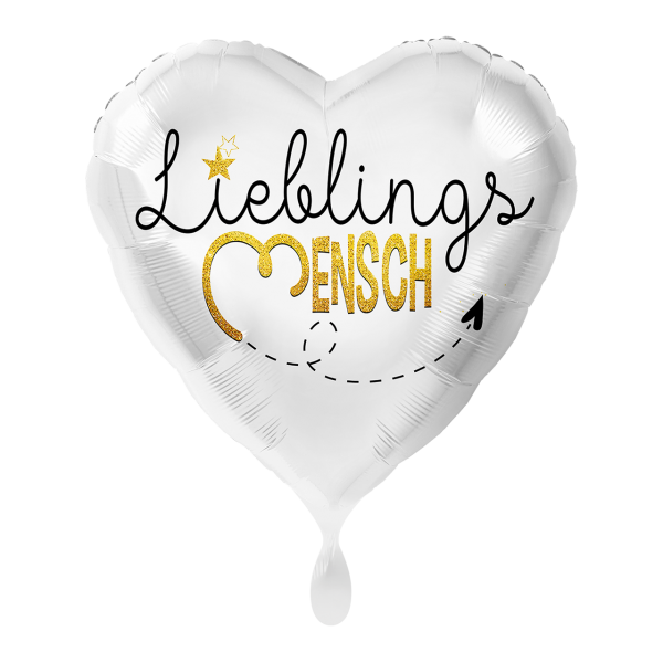 Folienballon Lieblingsmensch 45cm Herz weiß
