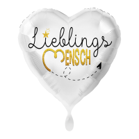 Folienballon Lieblingsmensch 43cm Herz weiß