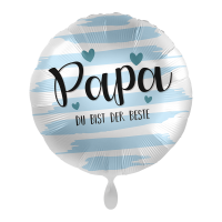 Folienballon Papa der Beste 43cm rund hellblau