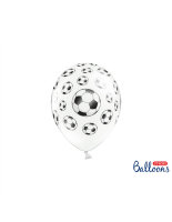 6x Latexballon weiß Fußball 30cm