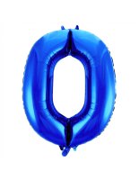Folienballon Zahl Nr. 0 blau 86cm