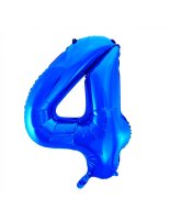 Folienballon Zahl Nr. 4 blau 86cm