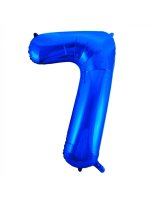 Folienballon Zahl Nr. 7 blau 86cm