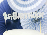 Cake Topper 1st Birthday silber 19,5cm