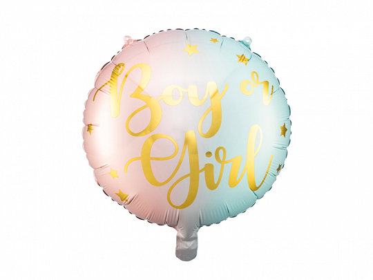 Folienballon rund bunt pastell Boy or Girl 45cm