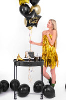 Folienballon Stern schwarz Happy Birthday 50cm