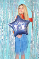 Folienballon Stern navy blau Happy Birthday 50cm