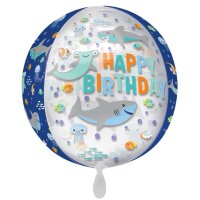 Folienballon Orbz Haie Happy Birthday 40cm
