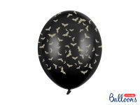 6x Latexballon schwarz pastell Fledermaus 30cm