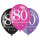 6x Latexballon schwarz pink lila Nr. 80 27cm