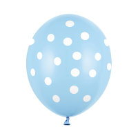 50x Latexballon blau Punkte weiß 30cm