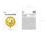 Folienballon rund gold Nr. 50 Birthday 45cm