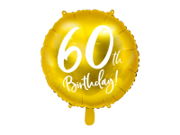Folienballon rund gold Nr. 60 Birthday 45cm