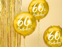 Folienballon rund gold Nr. 60 Birthday 45cm