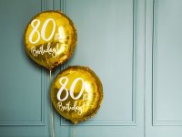 Folienballon rund gold Nr. 80 Birthday 45cm