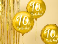 Folienballon rund gold Nr. 90 Birthday 45cm
