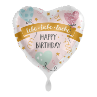 Folienballon Herz pastell Happy Birthday 45cm