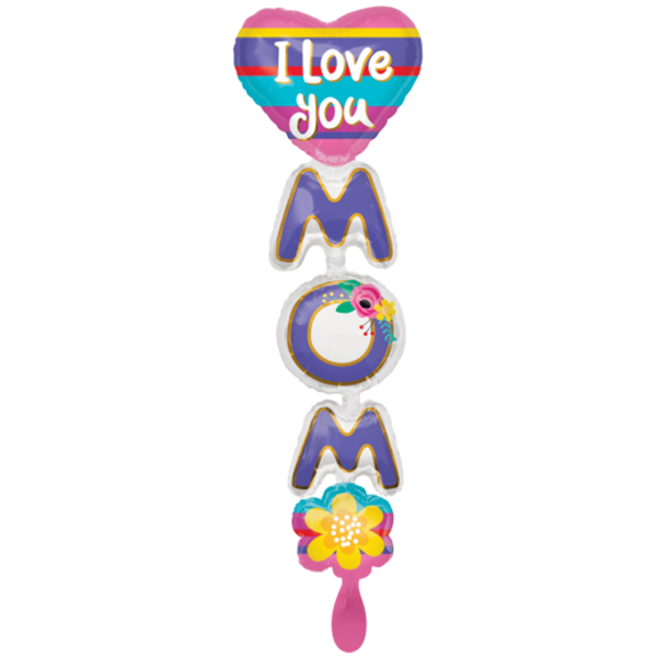 Folienballon I love you Mom 167cm