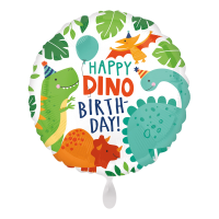 Folienballon rund bunt Happy Birthday Dino 45cm