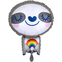 Folienballon Faultier mit Regenbogen 50cm